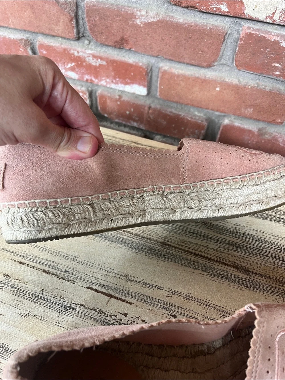 UGG Blush Pink Suede Espadrille Flats